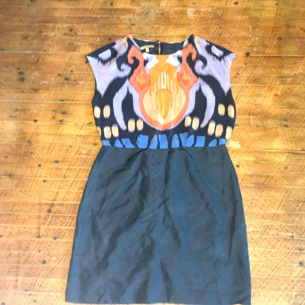 Nocturne blouson artsy luxe business casual size 8 silk dress